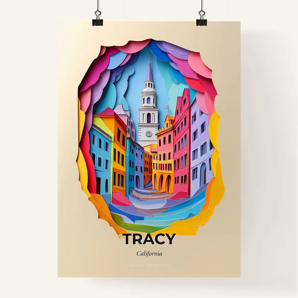 Vivid Tracy, California, Colorful Poster