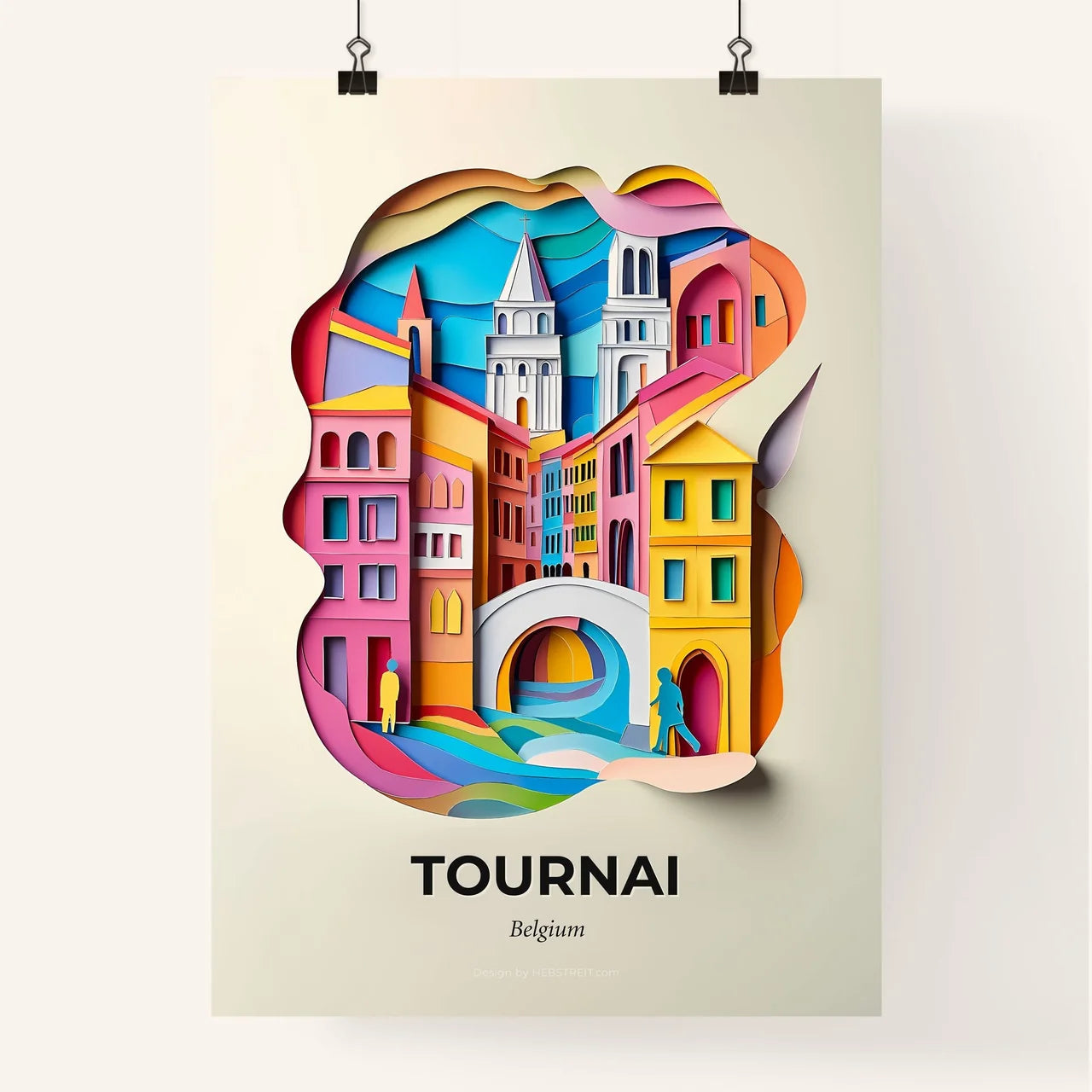 Vivid Tournai , Belgium, Colorful Poster