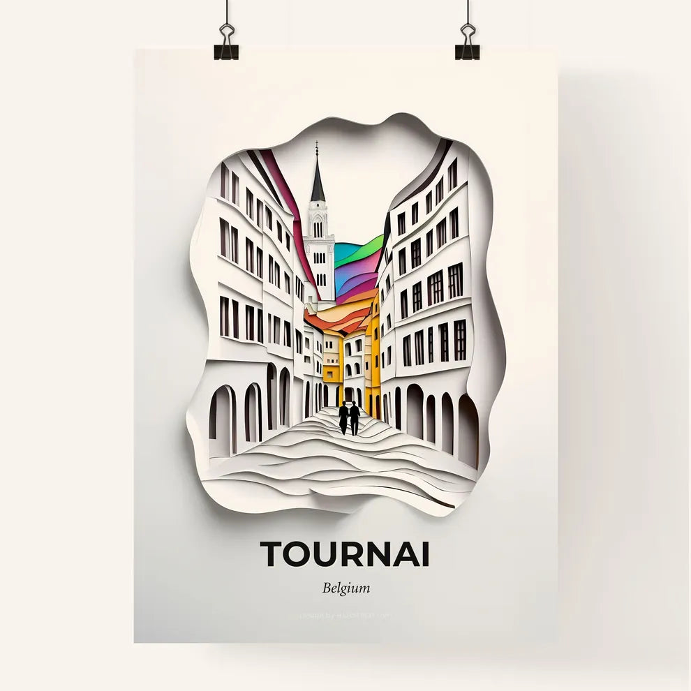 Vivid Tournai , Belgium, Colorful Poster