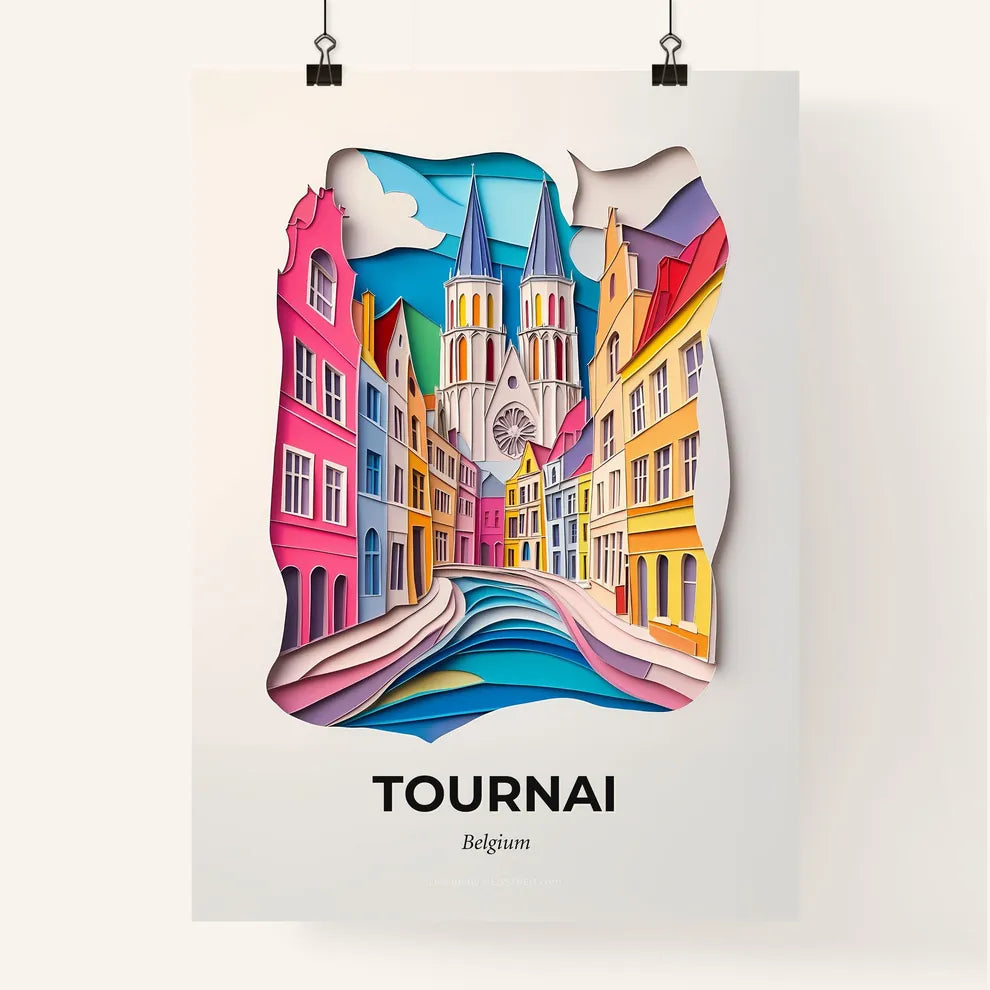 Vivid Tournai , Belgium, Colorful Poster