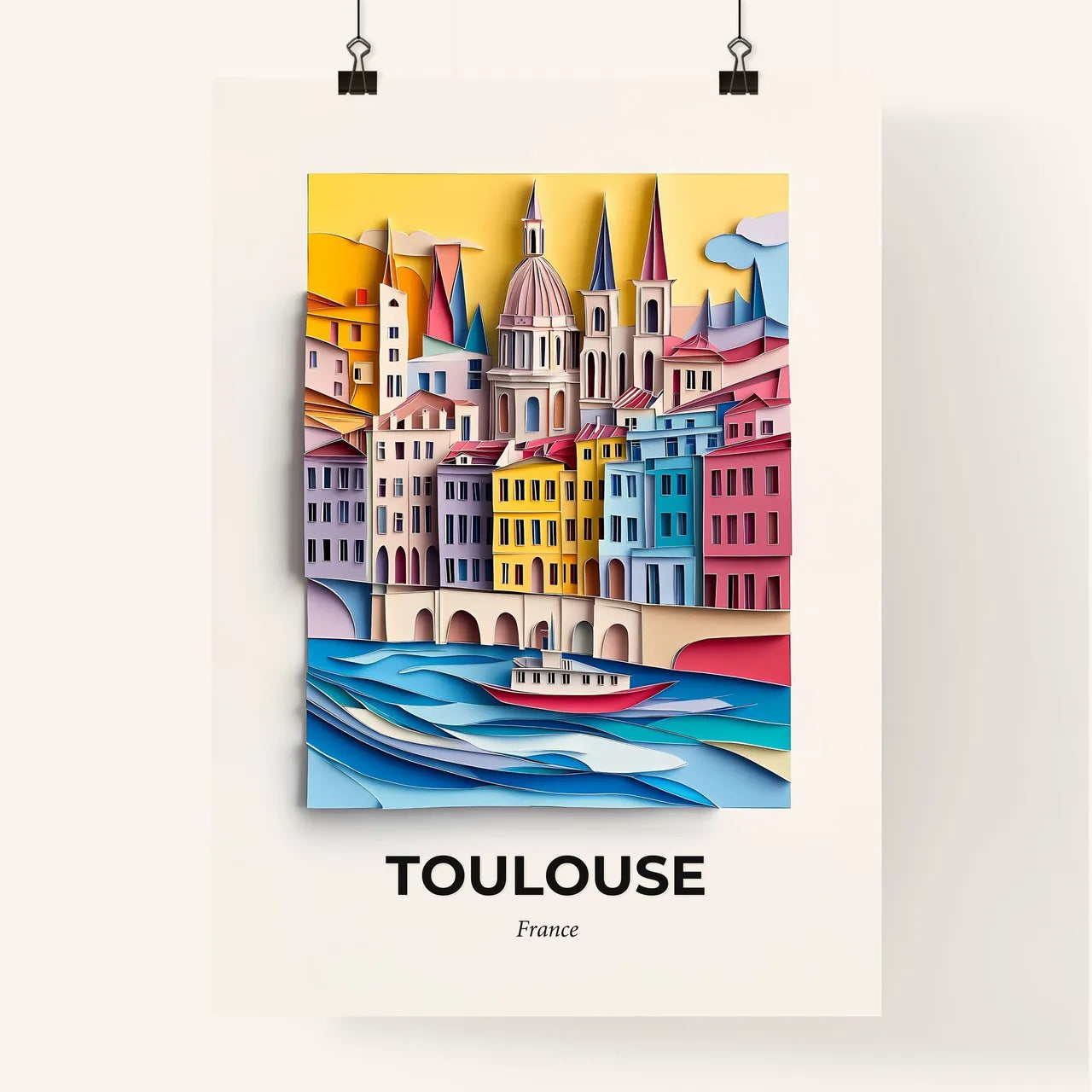 Vivid Toulouse, France, Colorful Poster