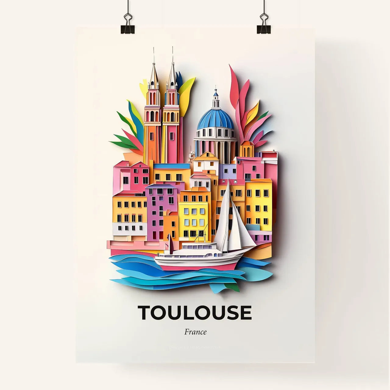 Vivid Toulouse, France, Colorful Poster