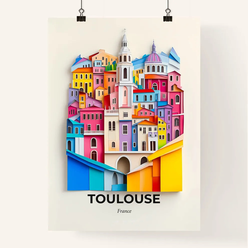 Vivid Toulouse, France, Colorful Poster