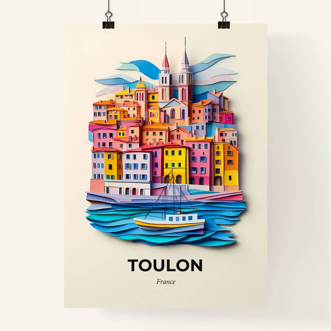 Vivid Toulon, France, Colorful Poster