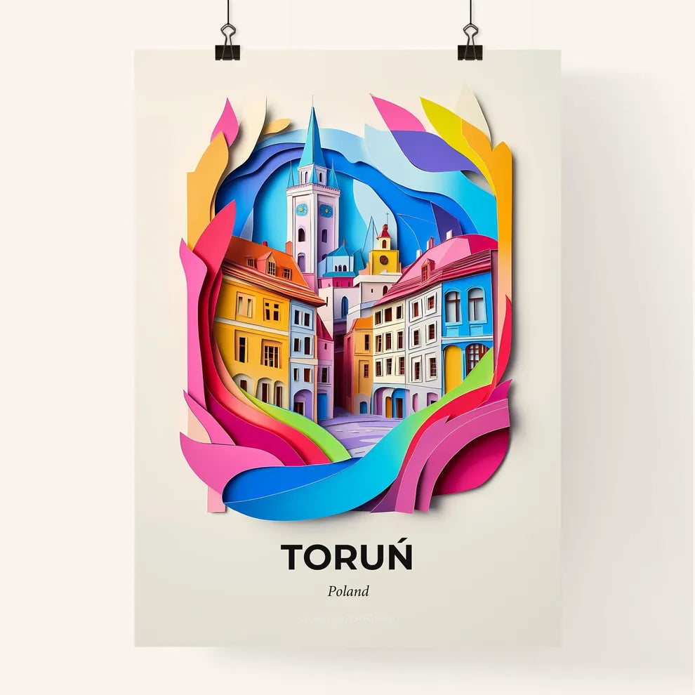 Vivid Toruń, Poland, Colorful Poster