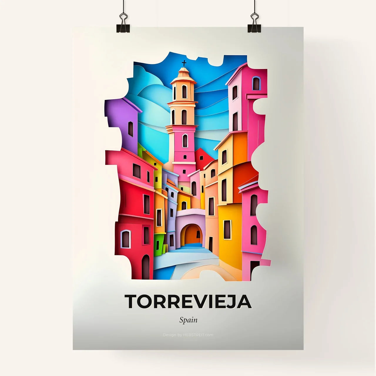 Vivid Torrevieja, Spain, Colorful Poster