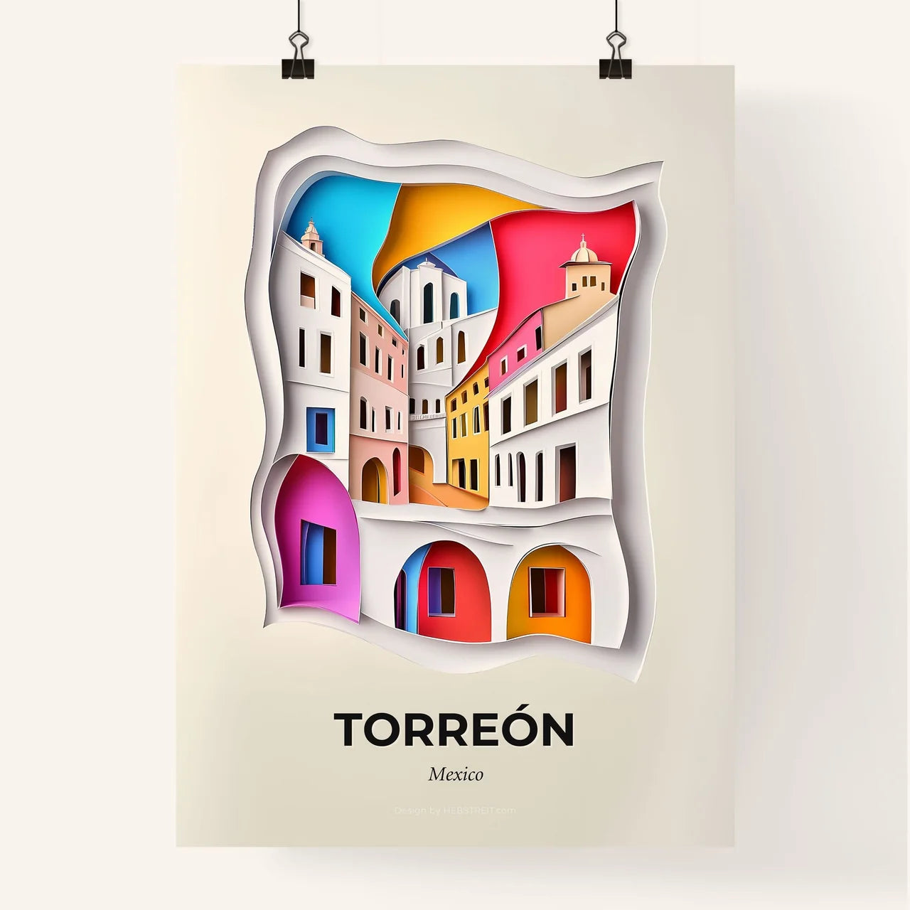 Vivid Torreón, Mexico, Colorful Poster