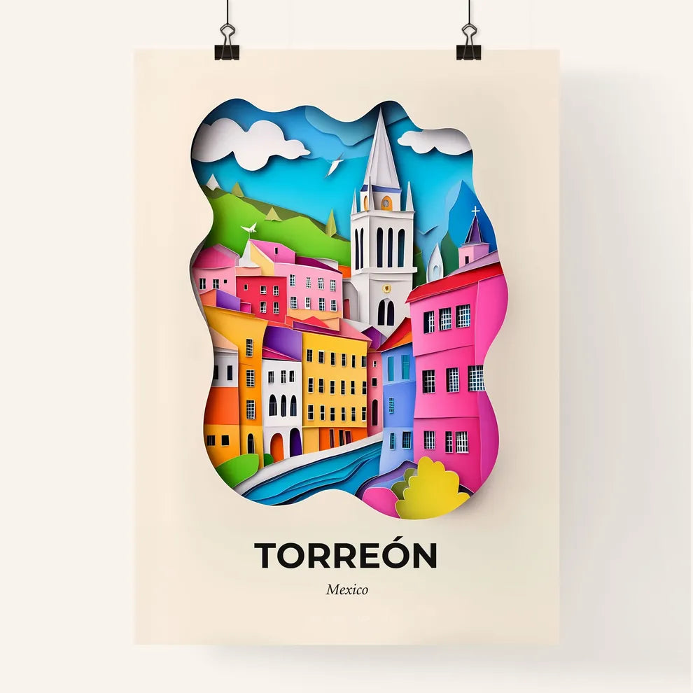 Vivid Torreón, Mexico, Colorful Poster