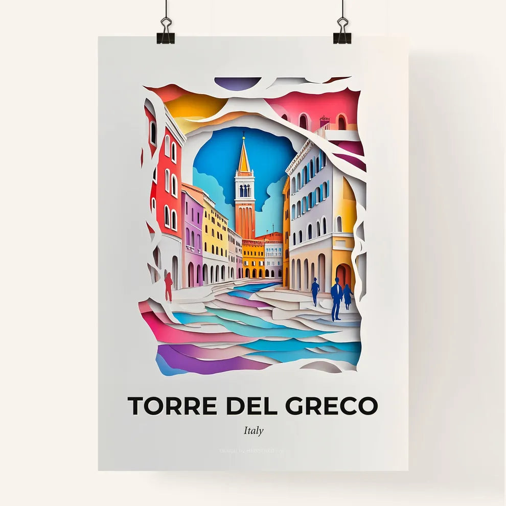 Vivid Torre del Greco, Italy, Colorful Poster