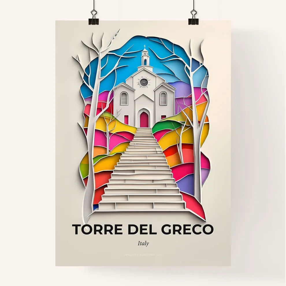 Vivid Torre del Greco, Italy, Colorful Poster
