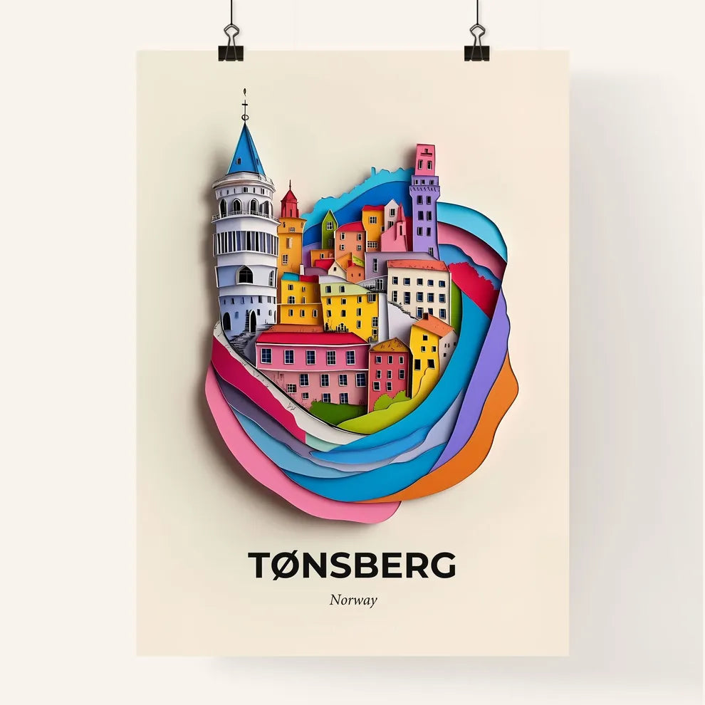 Vivid Tønsberg, Norway, Colorful Poster