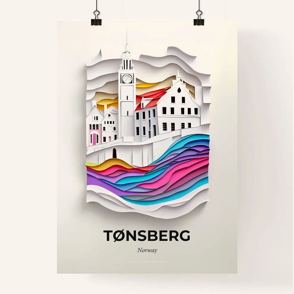 Vivid Tønsberg, Norway, Colorful Poster