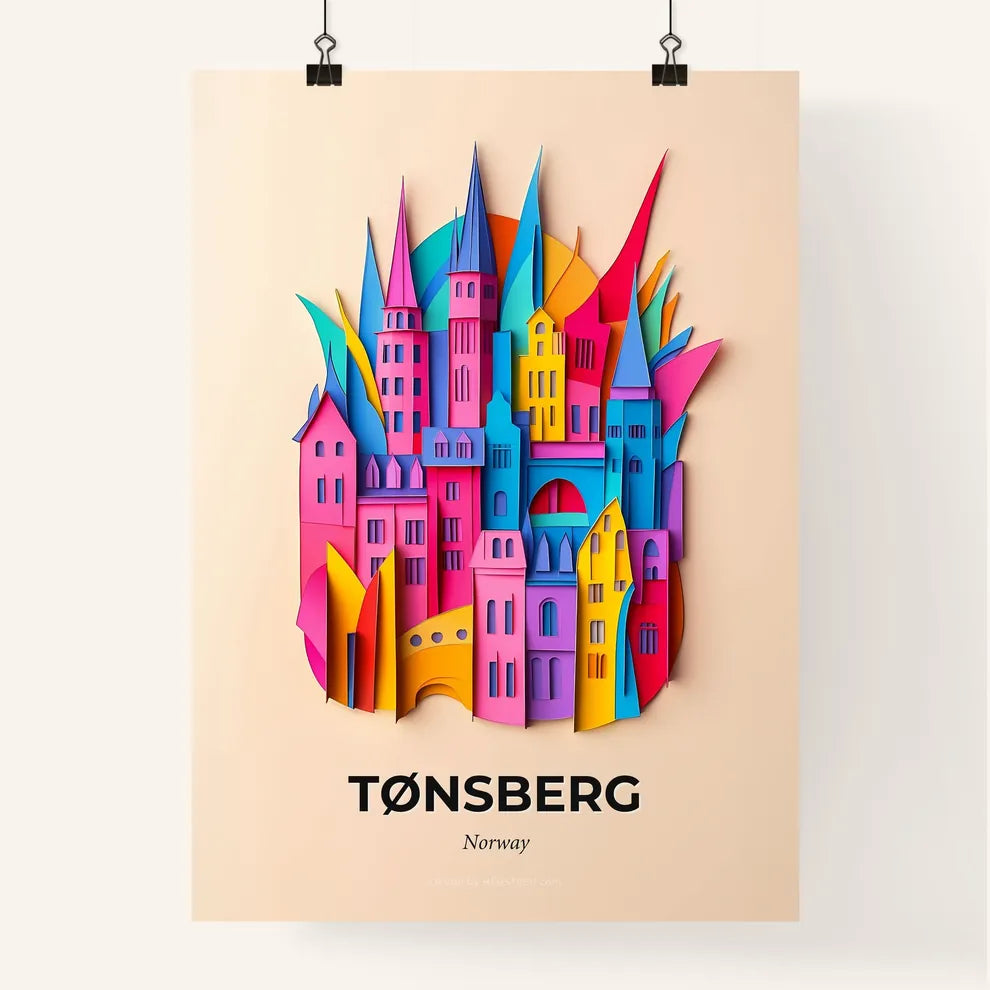 Vivid Tønsberg, Norway, Colorful Poster
