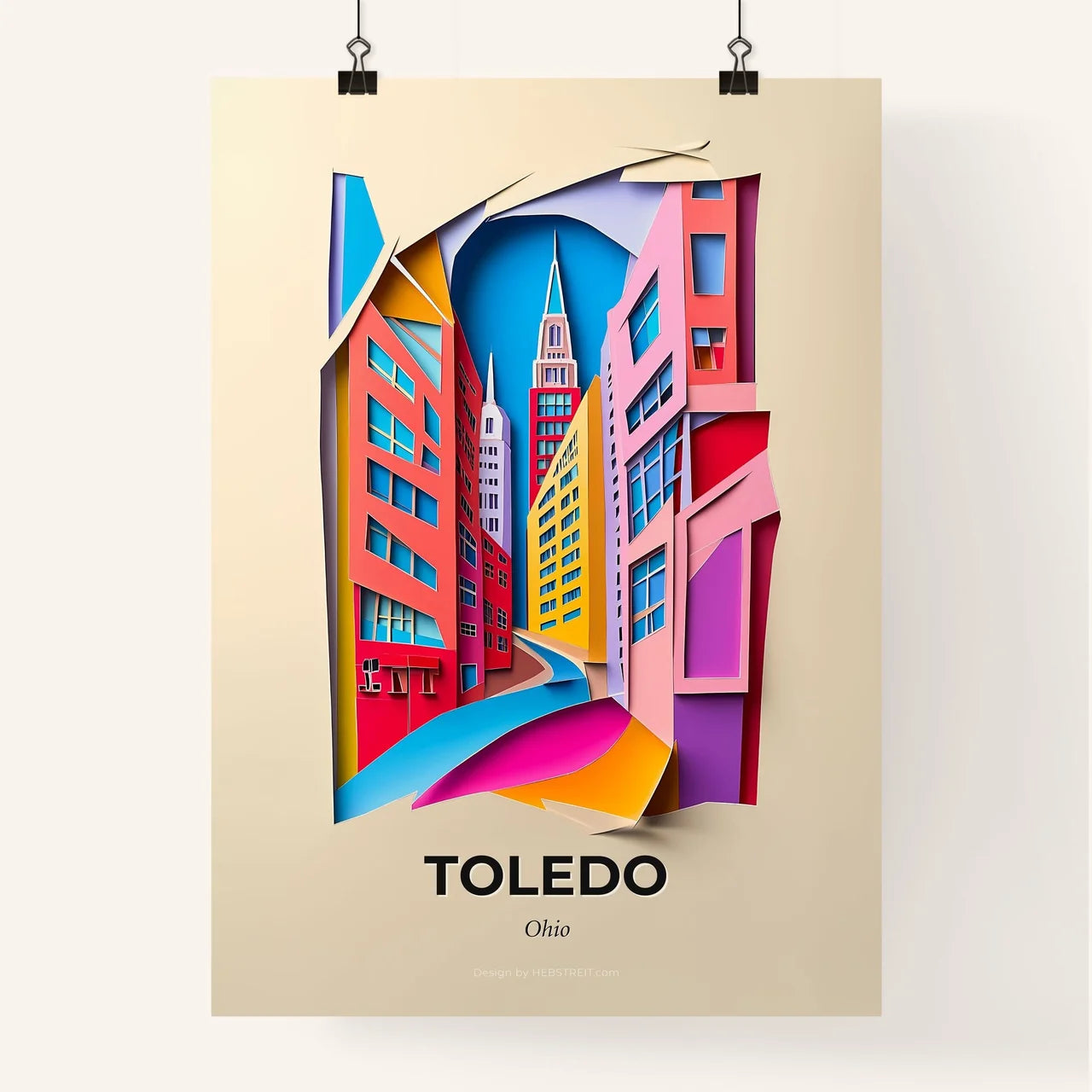 Vivid Toledo, Ohio, Colorful Poster