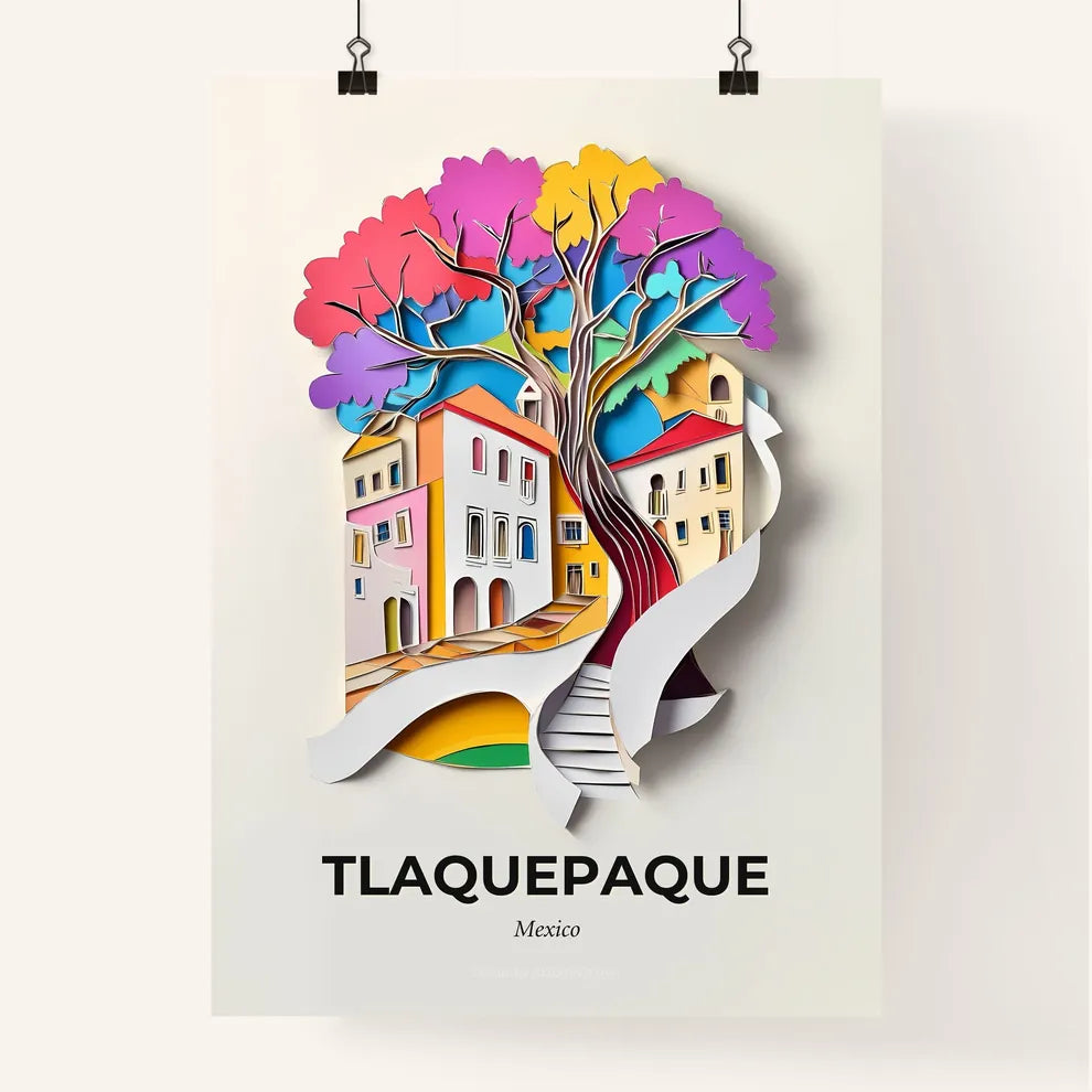 Vivid Tlaquepaque, Mexico, Colorful Poster