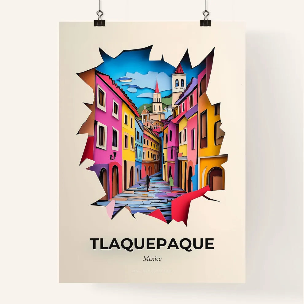 Vivid Tlaquepaque, Mexico, Colorful Poster