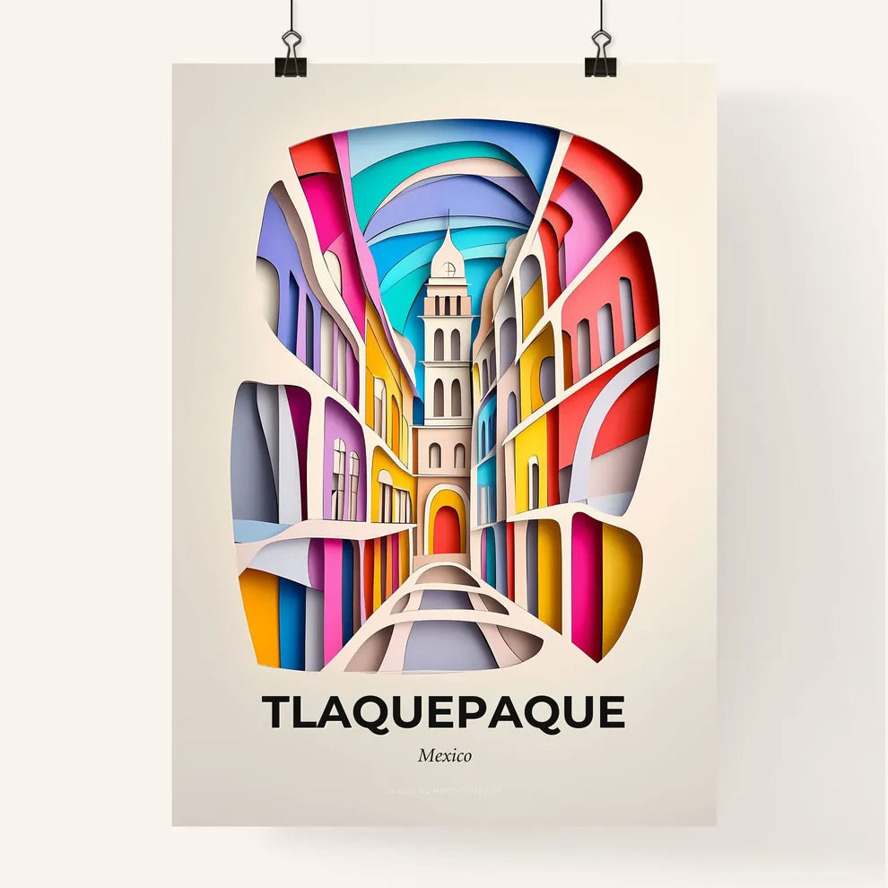 Vivid Tlaquepaque, Mexico, Colorful Poster
