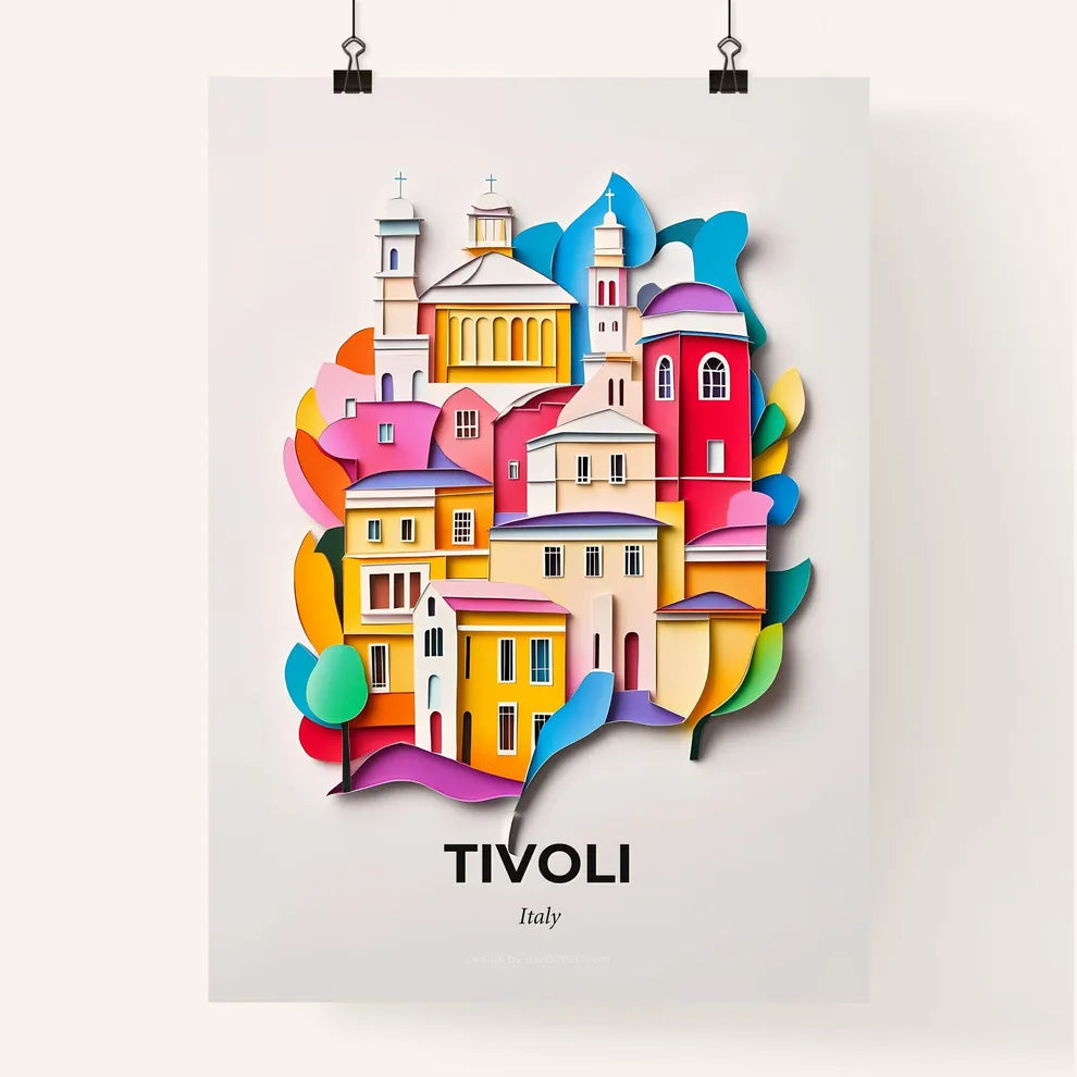Vivid Tivoli, Italy, Colorful Poster