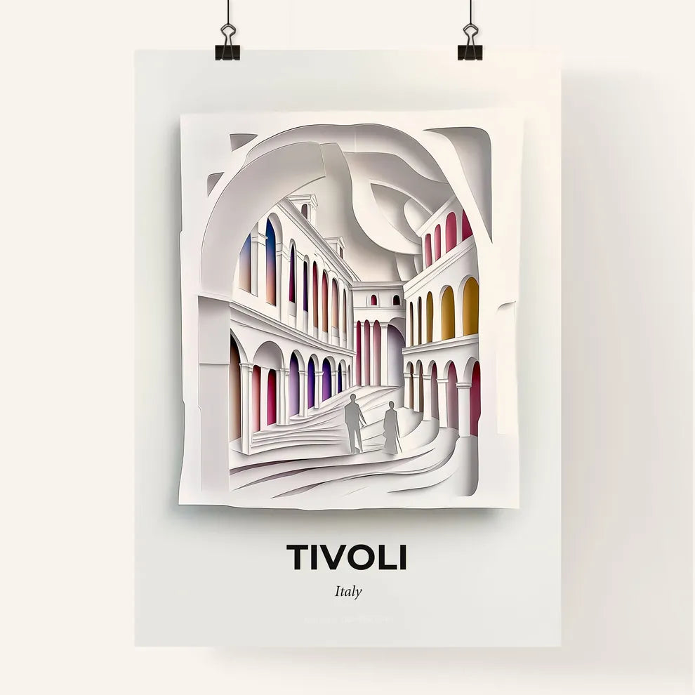 Vivid Tivoli, Italy, Colorful Poster