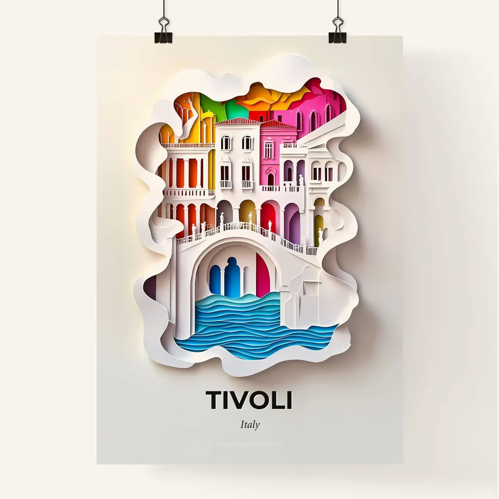 Vivid Tivoli, Italy, Colorful Poster