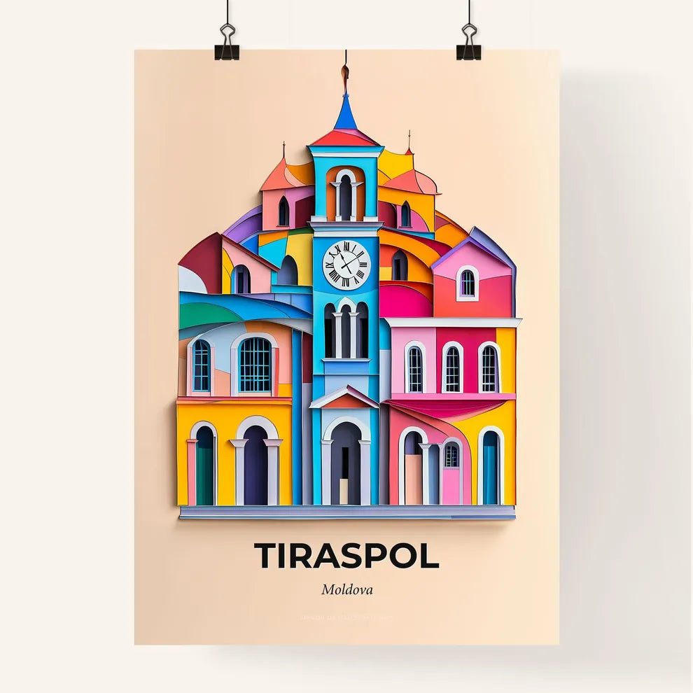 Vivid Tiraspol, Moldova, Colorful Poster