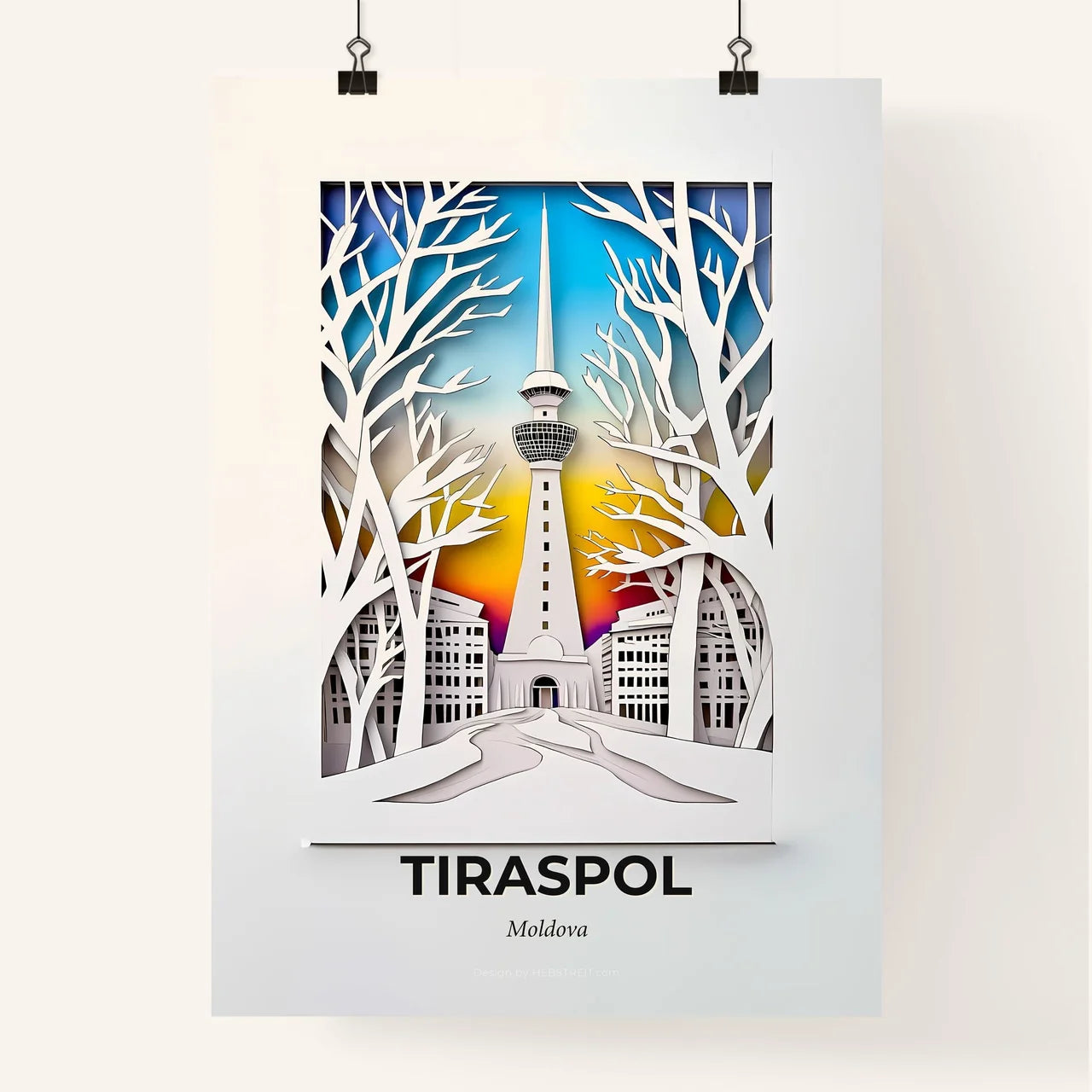 Vivid Tiraspol, Moldova, Colorful Poster