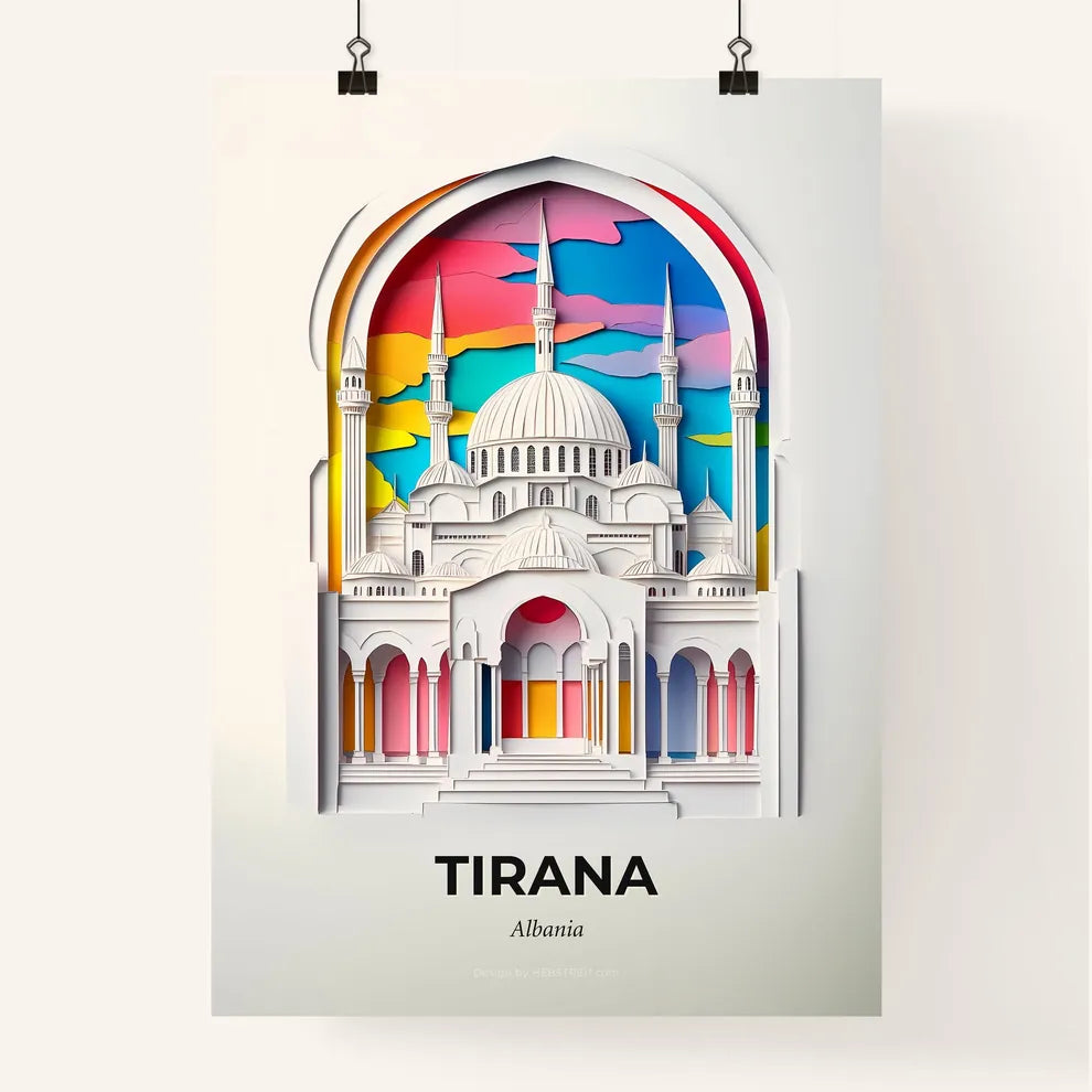 Vivid Tirana, Albania, Colorful Poster