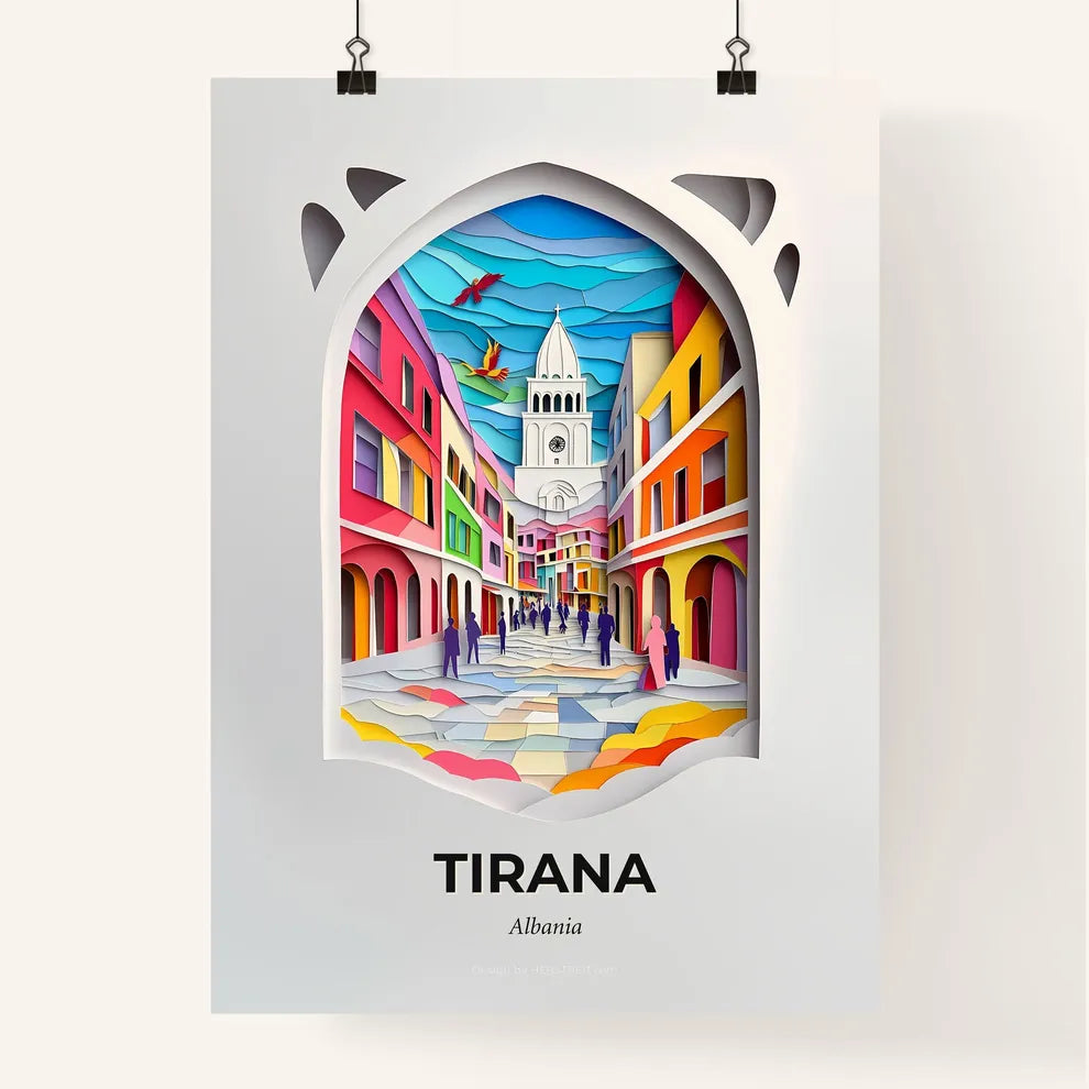 Vivid Tirana, Albania, Colorful Poster
