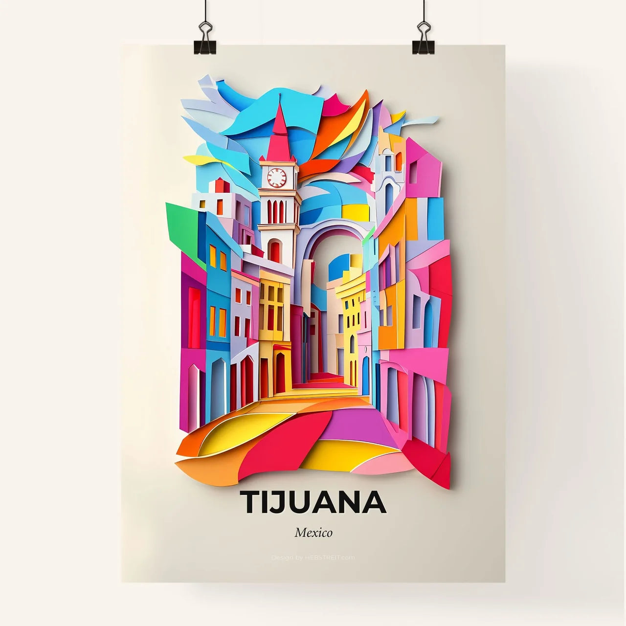 Vivid Tijuana, Mexico, Colorful Poster
