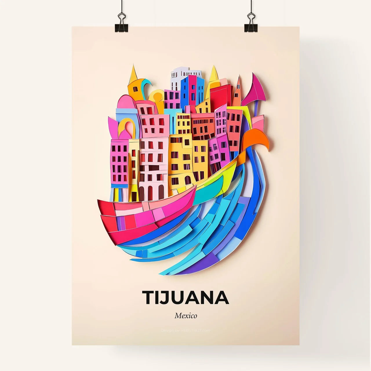 Vivid Tijuana, Mexico, Colorful Poster