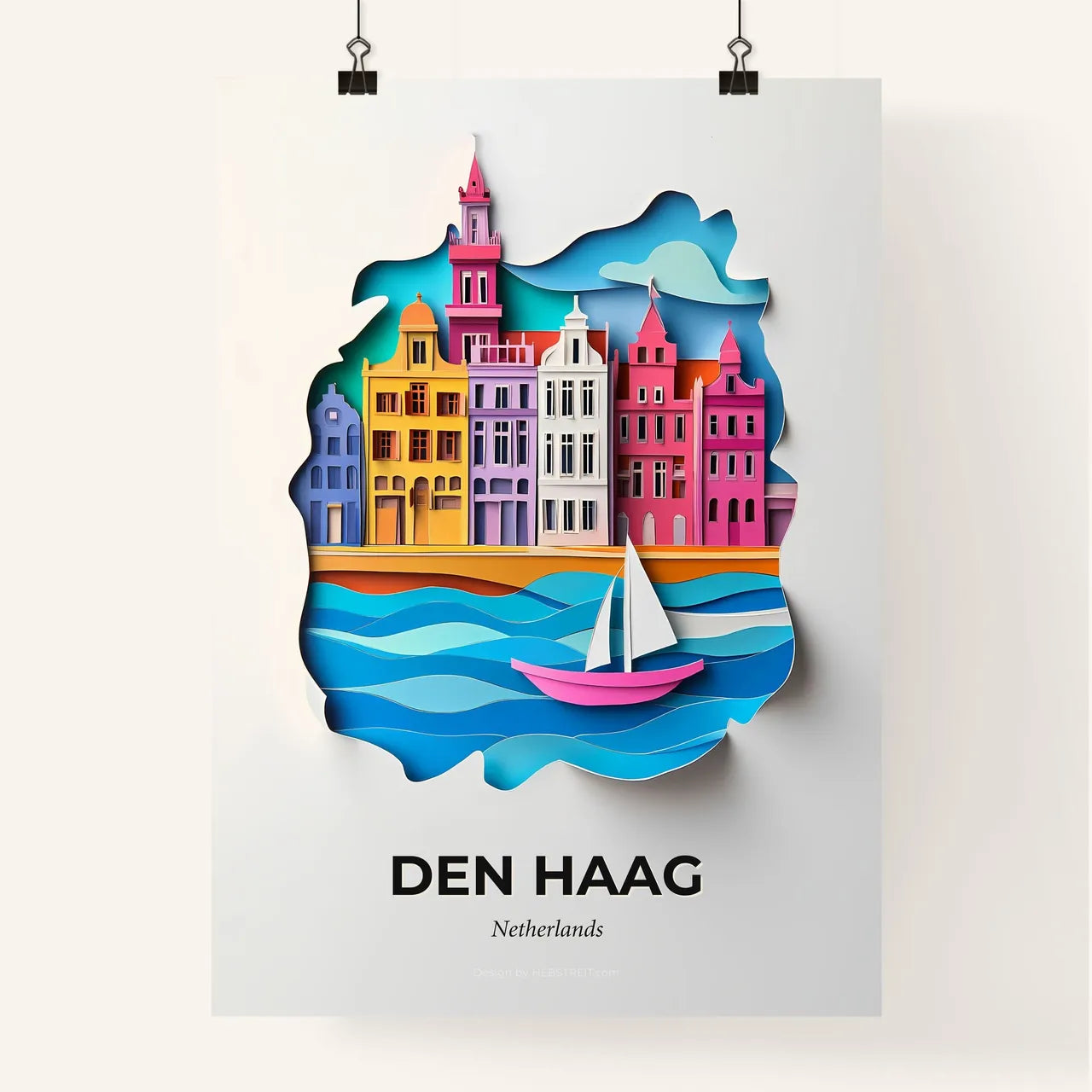 Vivid The Hague, Netherlands, Colorful Poster