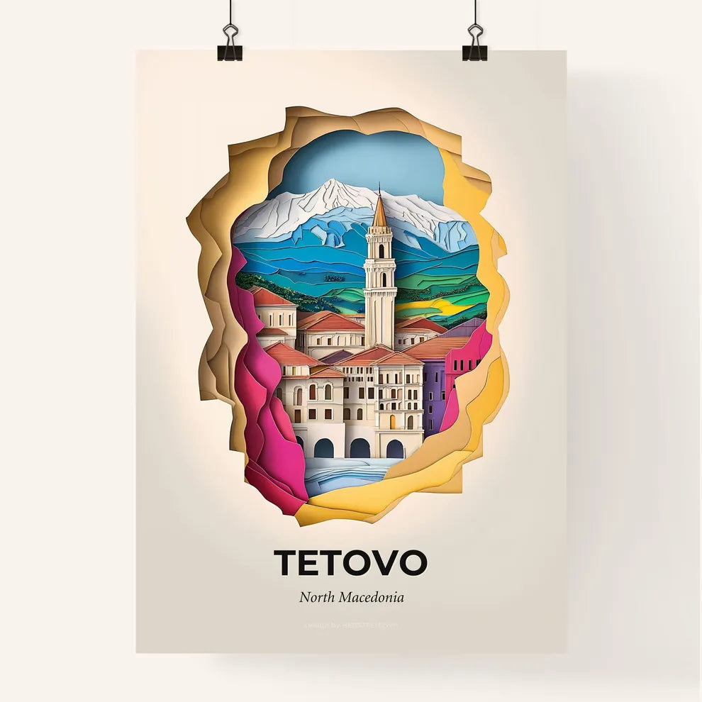 Vivid Tetovo, North Macedonia, Colorful Poster