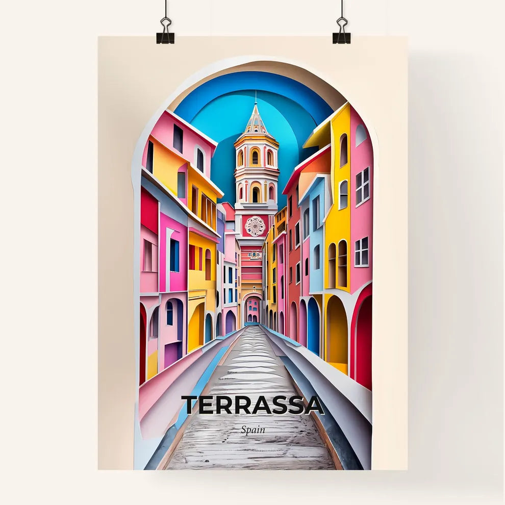 Vivid Terrassa, Spain, Colorful Poster