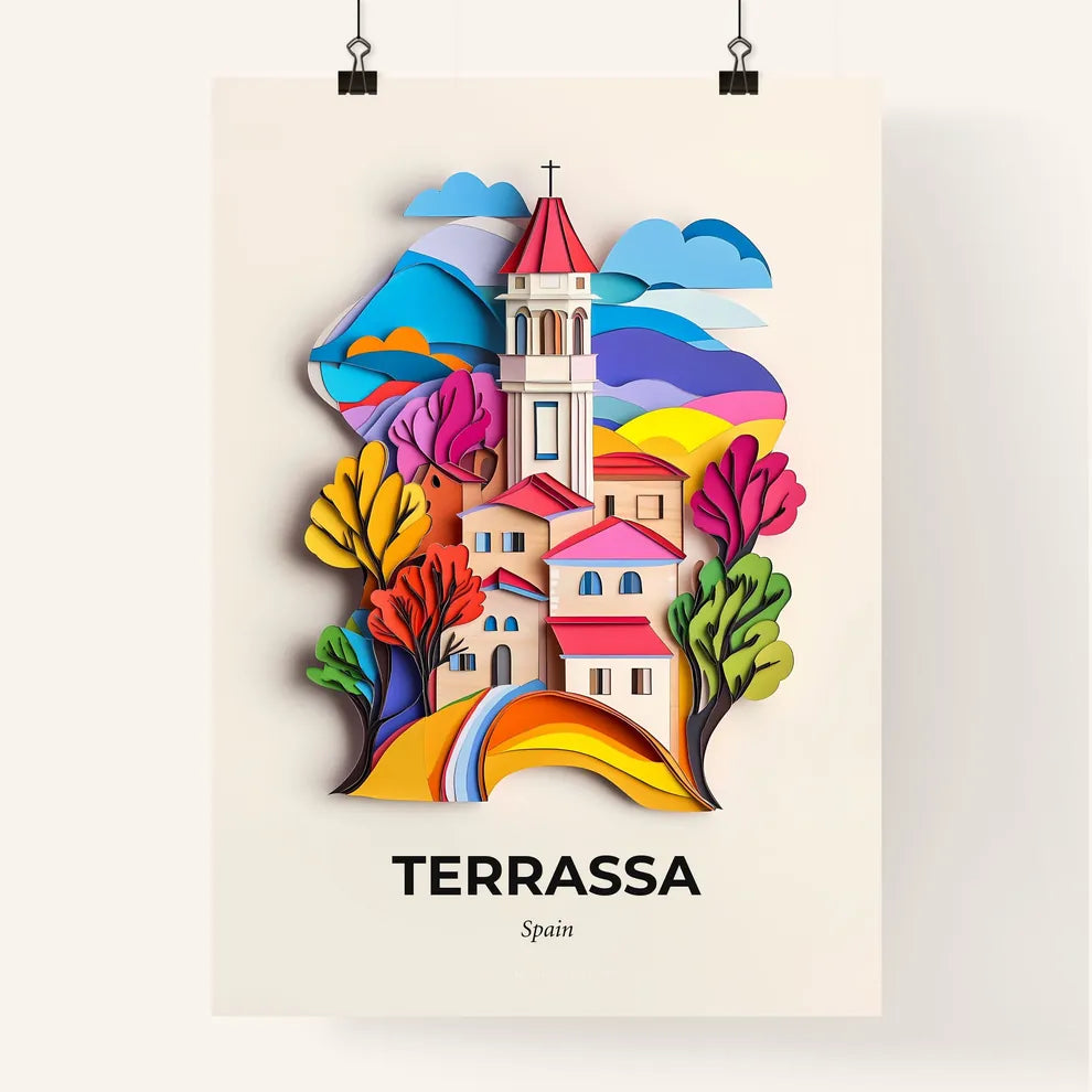 Vivid Terrassa, Spain, Colorful Poster