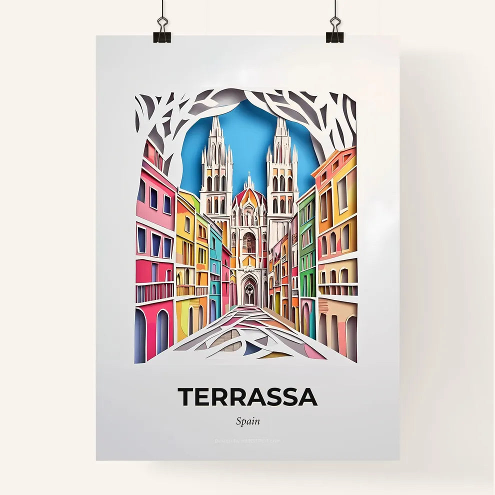 Vivid Terrassa, Spain, Colorful Poster