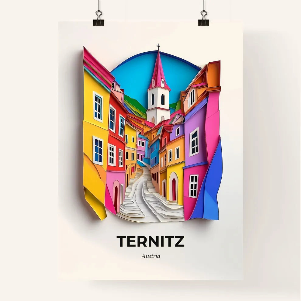 Vivid Ternitz, Austria, Colorful Poster