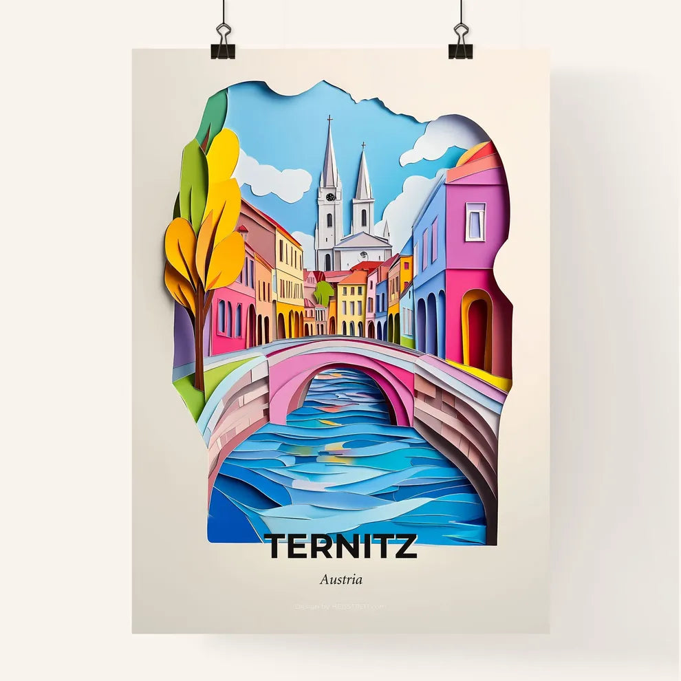 Vivid Ternitz, Austria, Colorful Poster