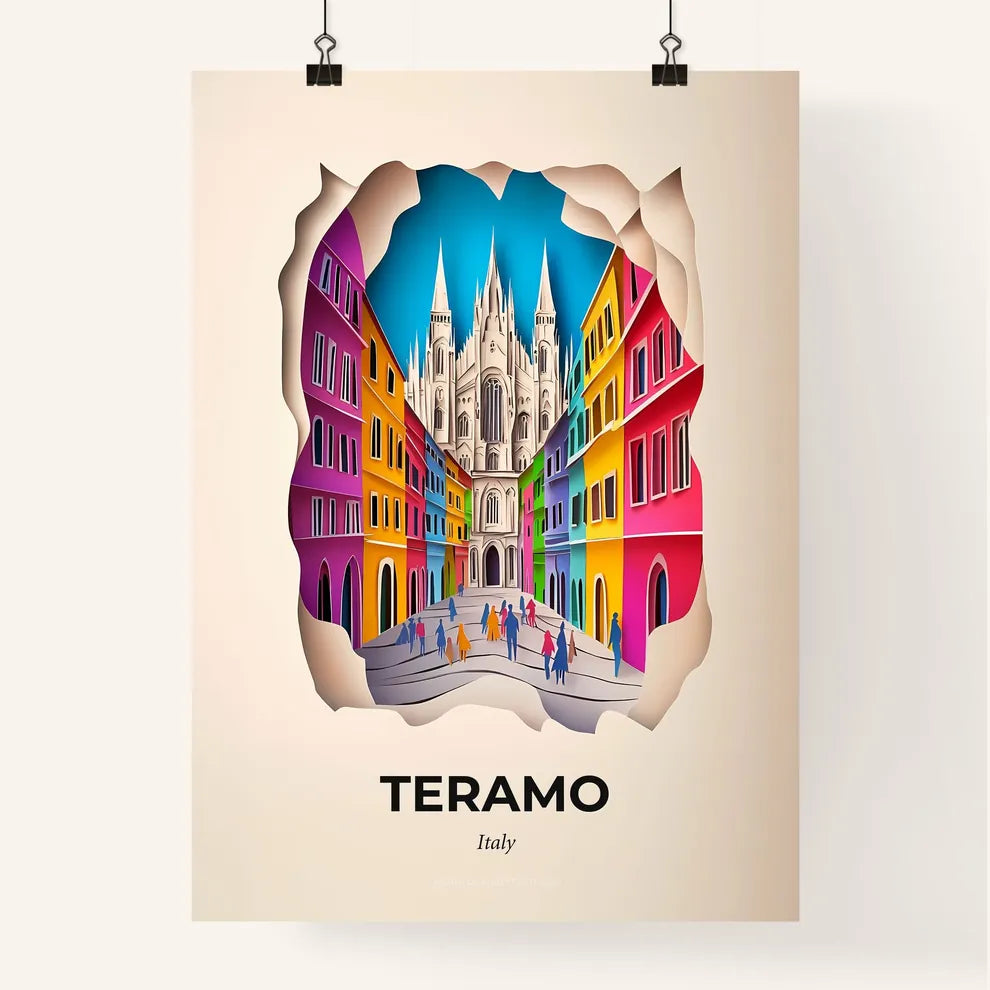 Vivid Teramo, Italy, Colorful Poster