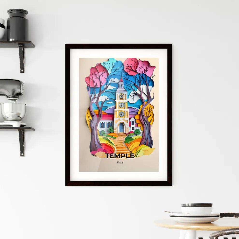 Vivid Temple, Texas, Framed Wall Art