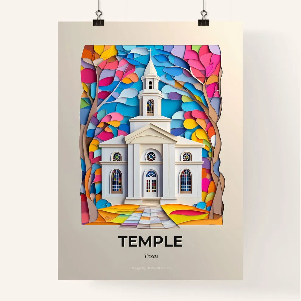 Vivid Temple, Texas, Colorful Poster