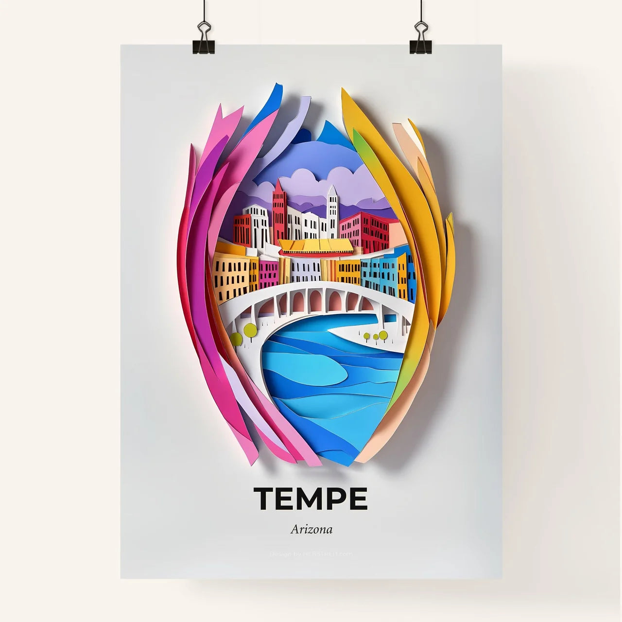 Vivid Tempe, Arizona, Colorful Poster