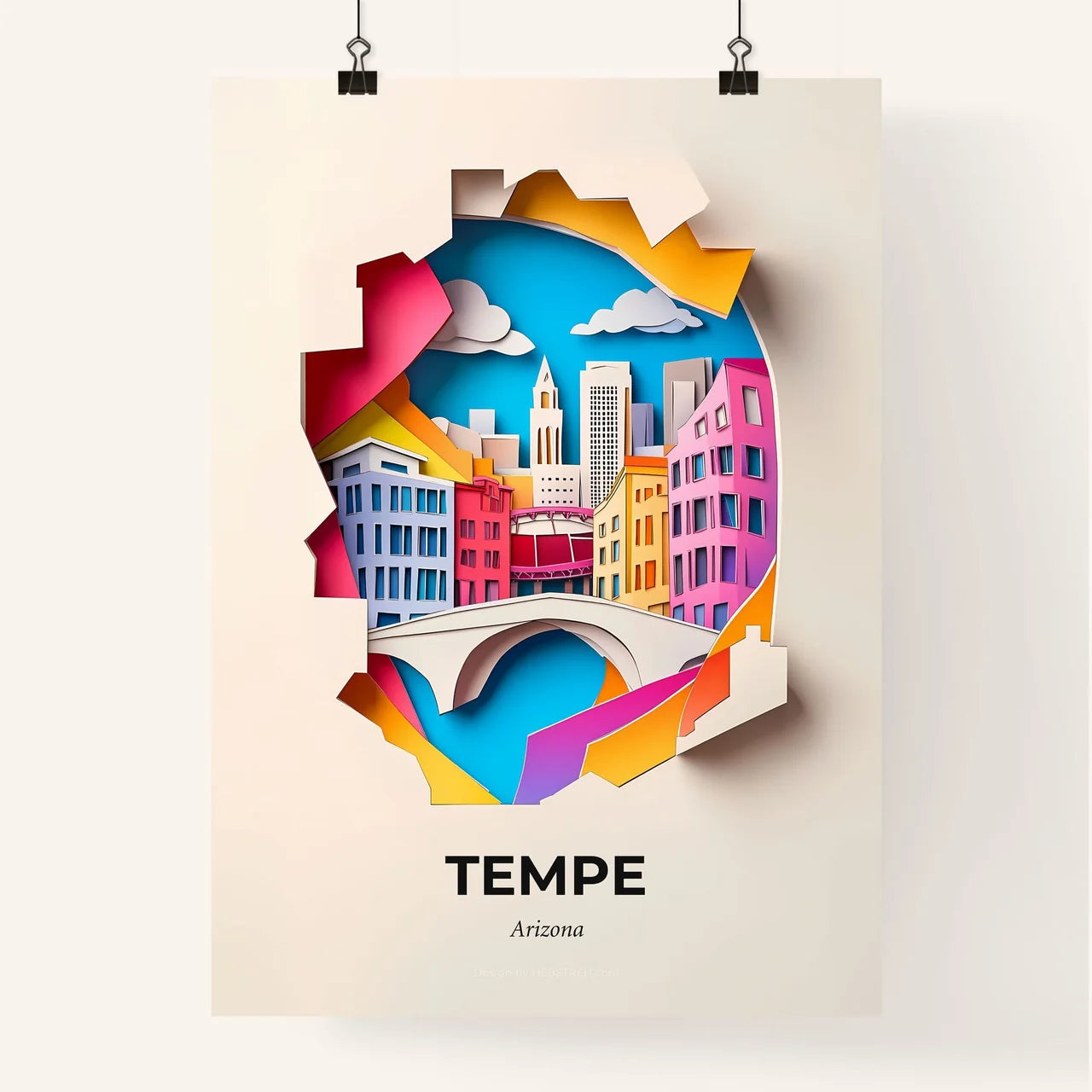 Vivid Tempe, Arizona, Colorful Poster
