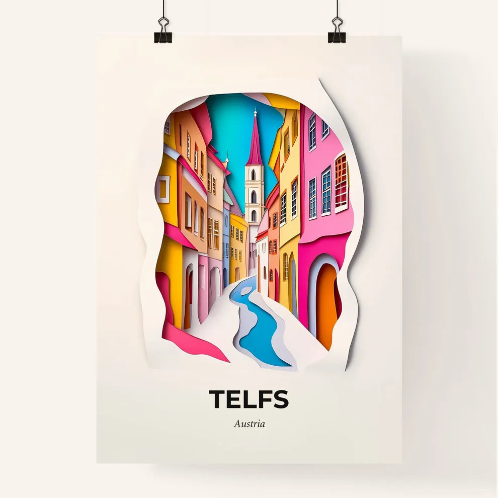 Vivid Telfs, Austria, Colorful Poster
