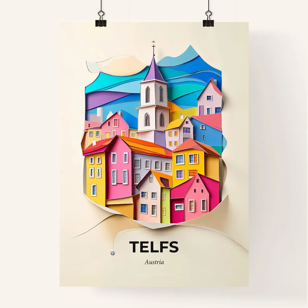 Vivid Telfs, Austria, Colorful Poster