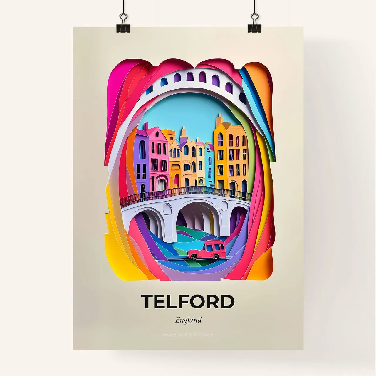 Vivid Telford, England, Colorful Poster