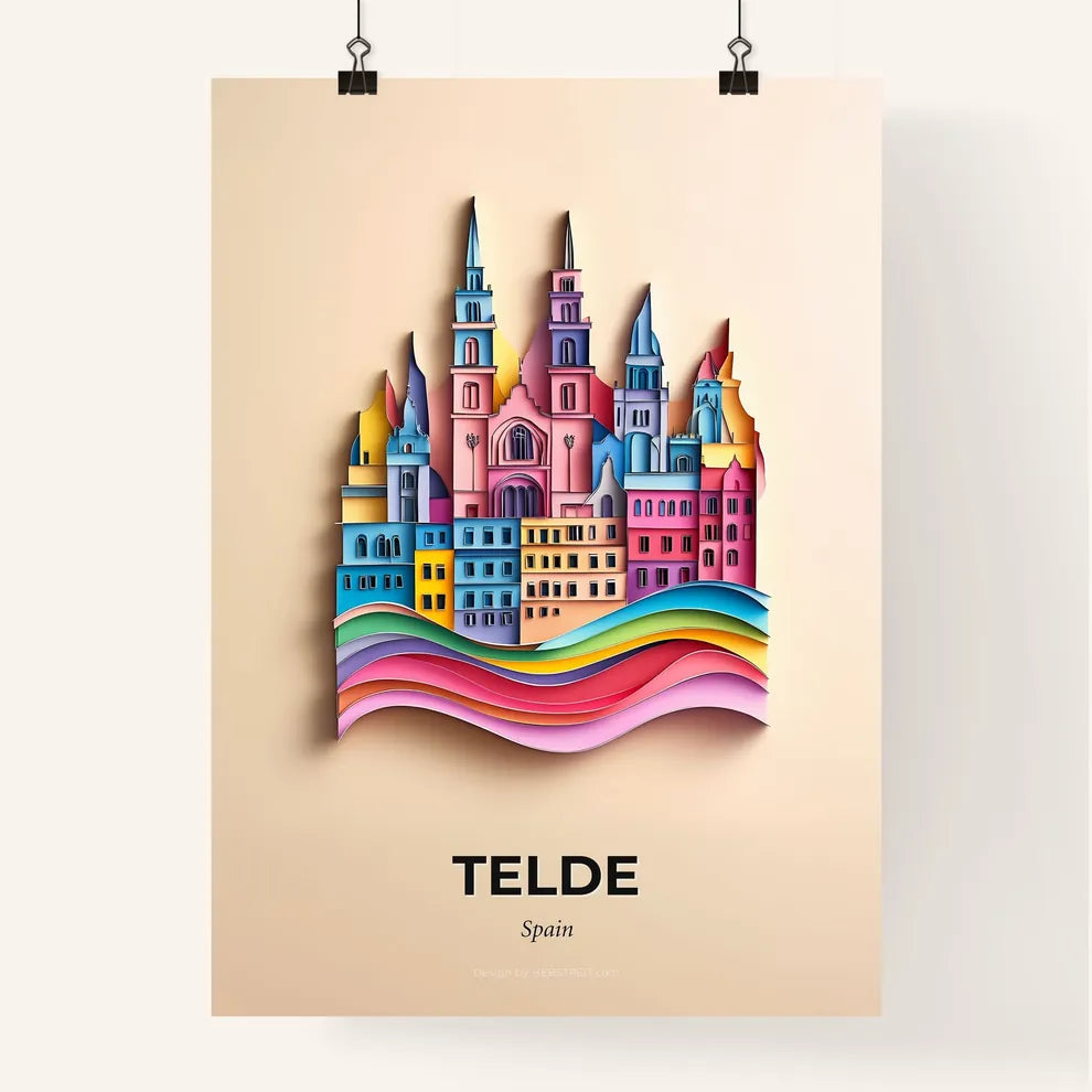 Vivid Telde, Spain, Colorful Poster