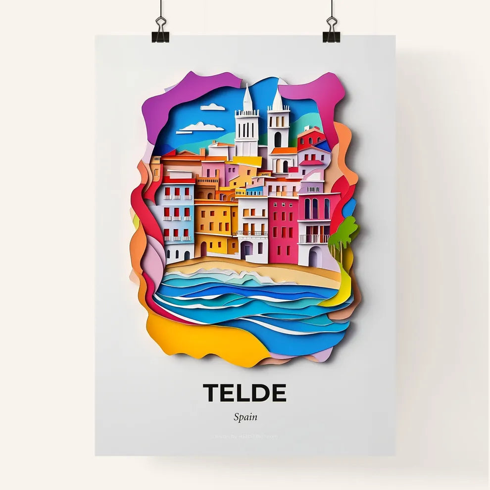 Vivid Telde, Spain, Colorful Poster