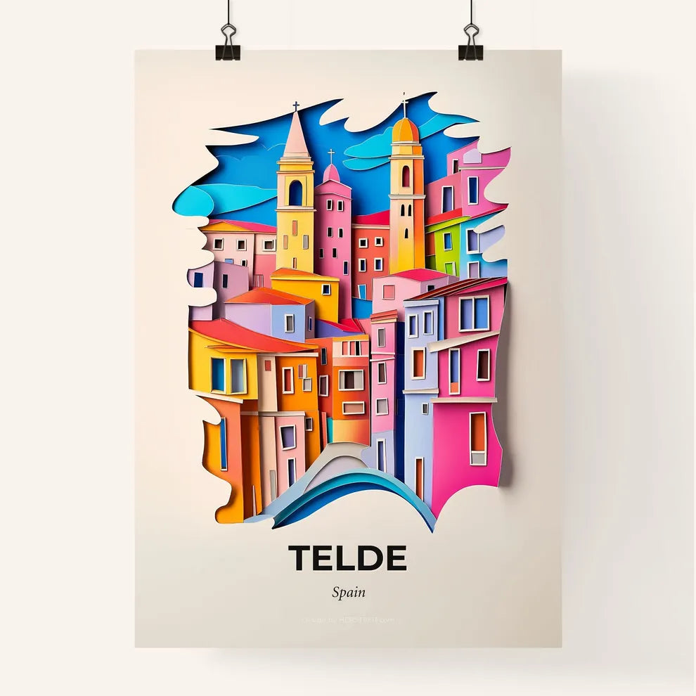 Vivid Telde, Spain, Colorful Poster