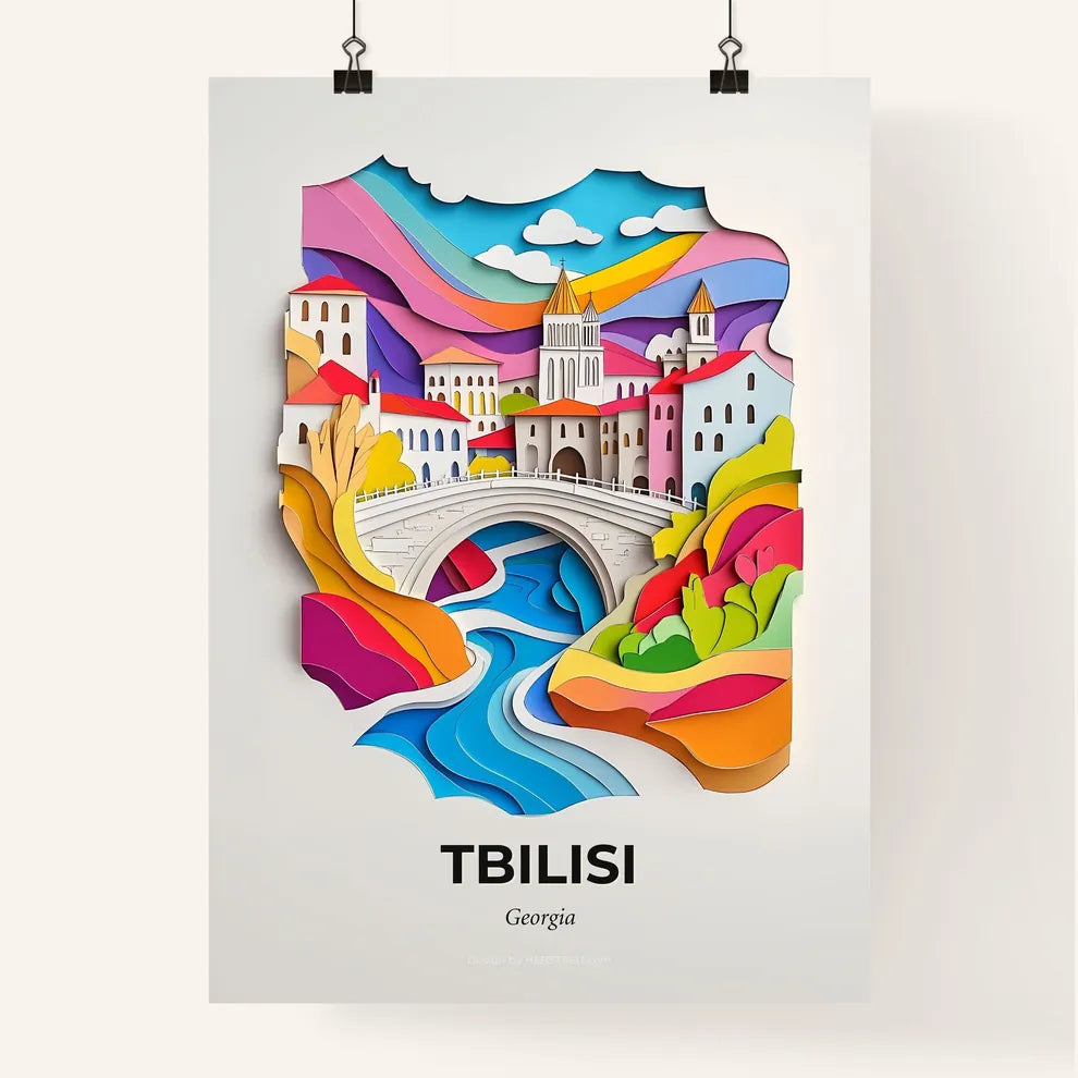Vivid Tbilisi, Georgia, Colorful Poster