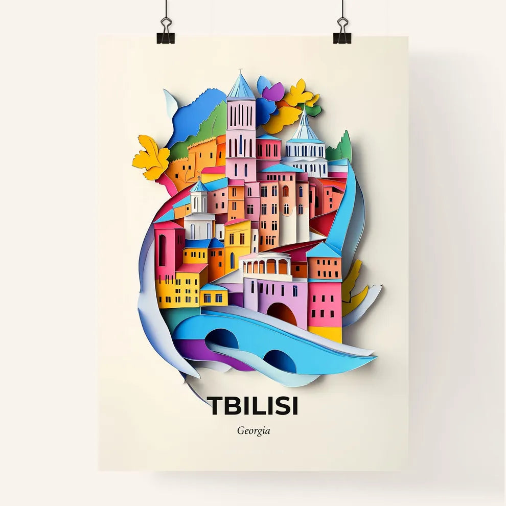 Vivid Tbilisi, Georgia, Colorful Poster